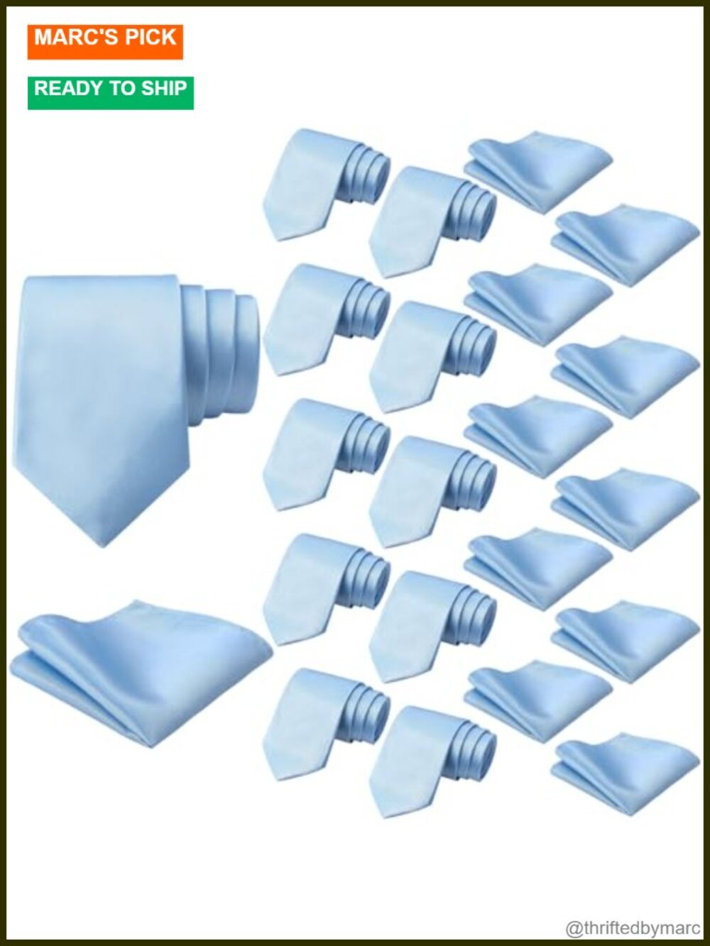 10 Tie and Pocket Square Sets for Men Satin Formal Solid Ties